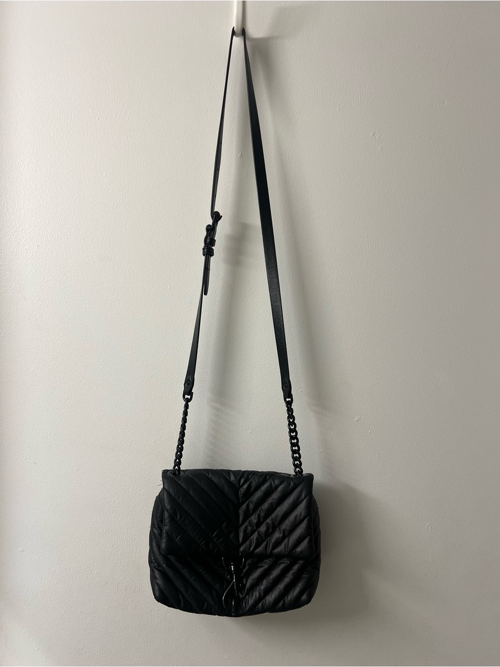 Rebecca Minkoff: Black Quilted Crossbody Shoulder Bag - Women